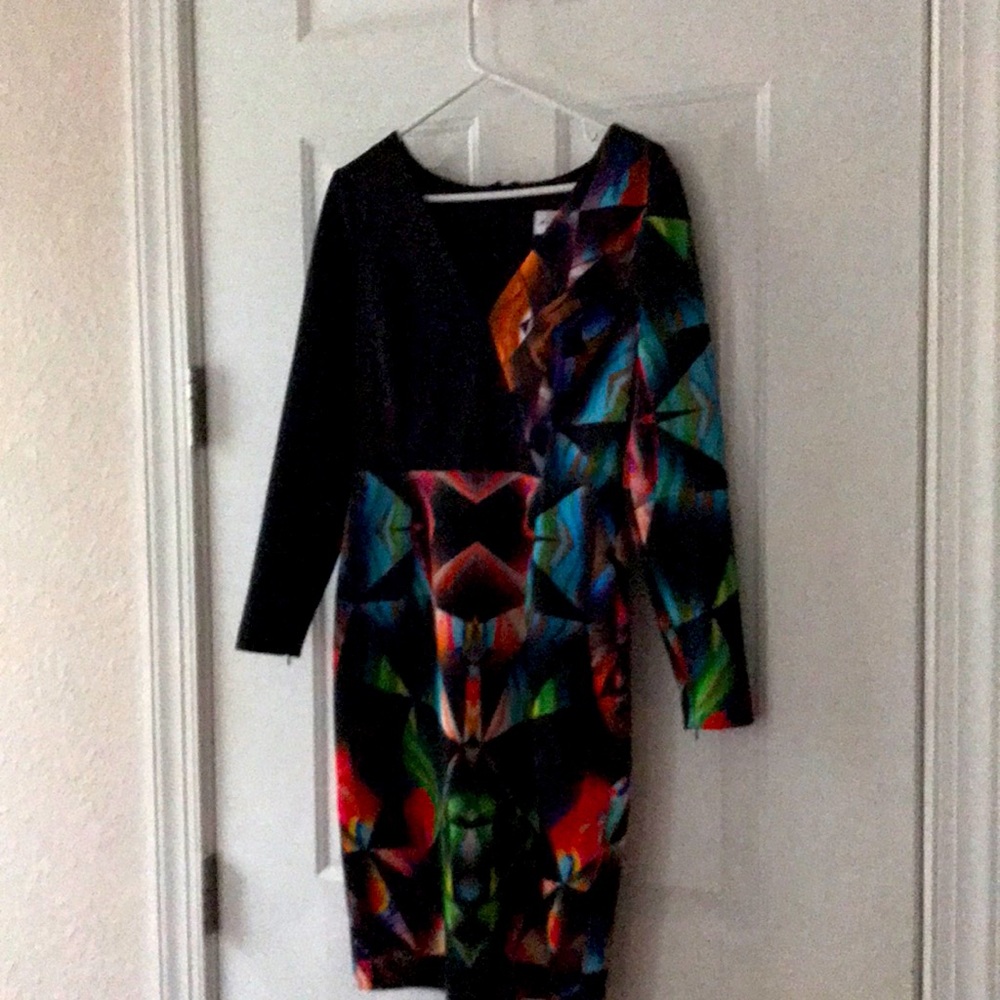 Beautiful long sleeve dress multicolored size 8